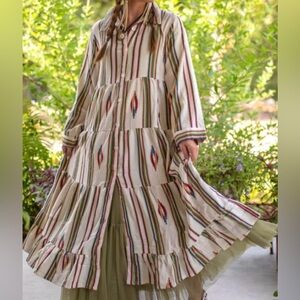 Jaded Gypsy Southwest Sunset Long Sleeve Duster Dress